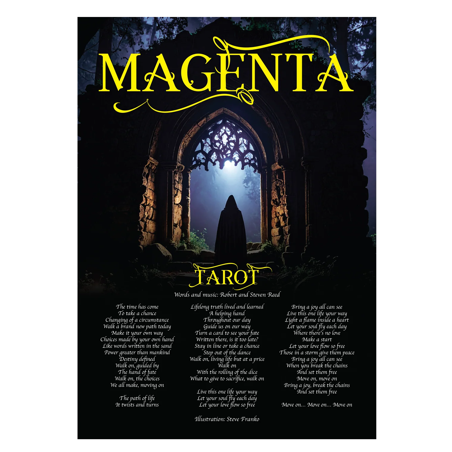 Issue #169 (Magenta): Magazine, Magenta T-Shirt + Signed 'Tarot' Lyric Sheet - Image 4
